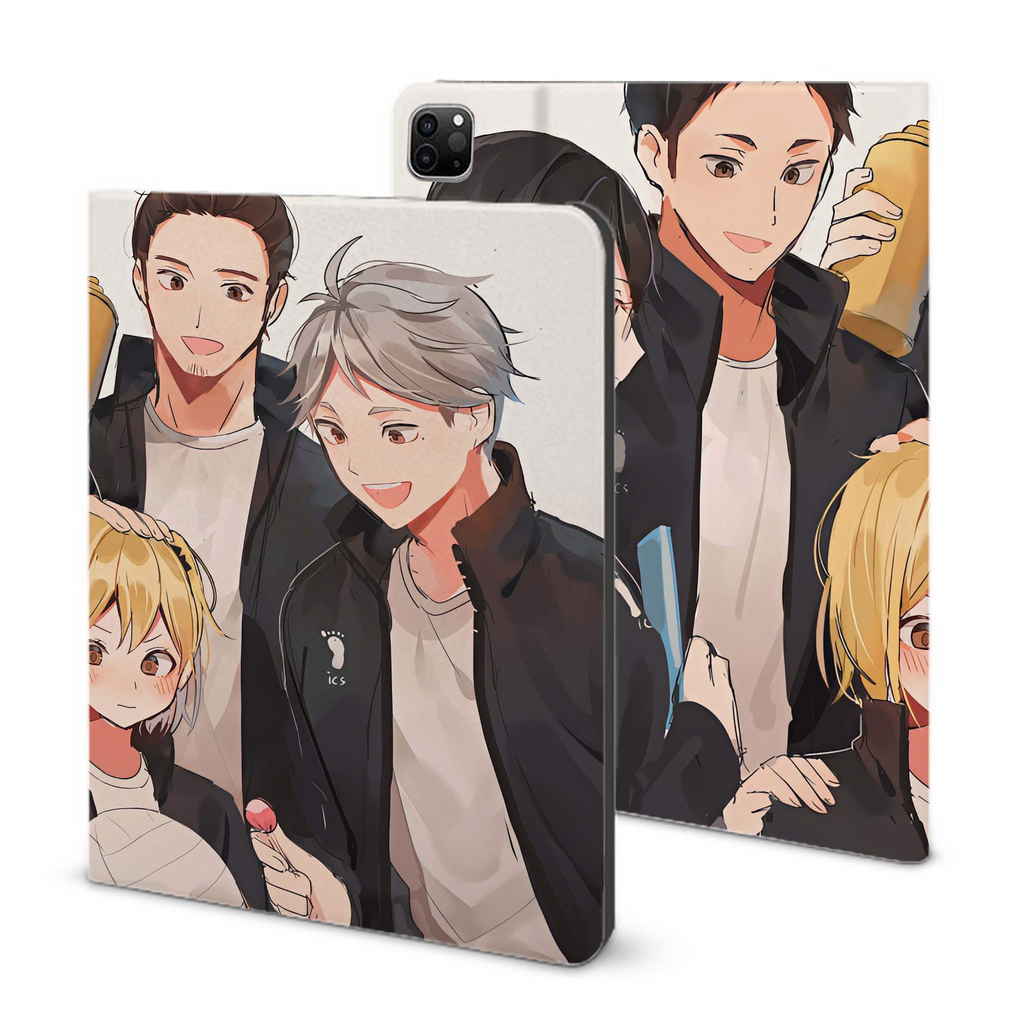 （画像用） ハイキュー!! Haikyu!! IPad ケース ブック型 PUレザー TPU 耐衝撃 軽量 薄型 ペン収納なし 全面保護 IPad 各モデル対応